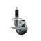 Service Caster 3'' Gray Poly Swivel 1-1/8'' Expanding Stem Caster with Brake SCC-EX20S314-PPUB-TLB-118 - alternate 1
